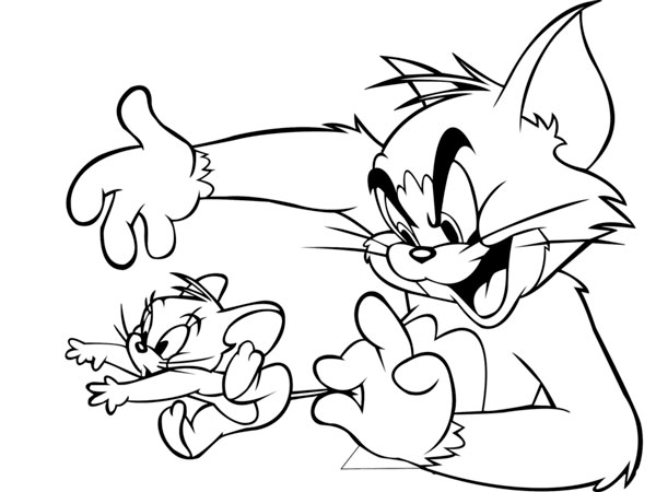 Dibujos de Tom y Jerry - Imprimir Para Colorear 🟠🟡🟢🔵